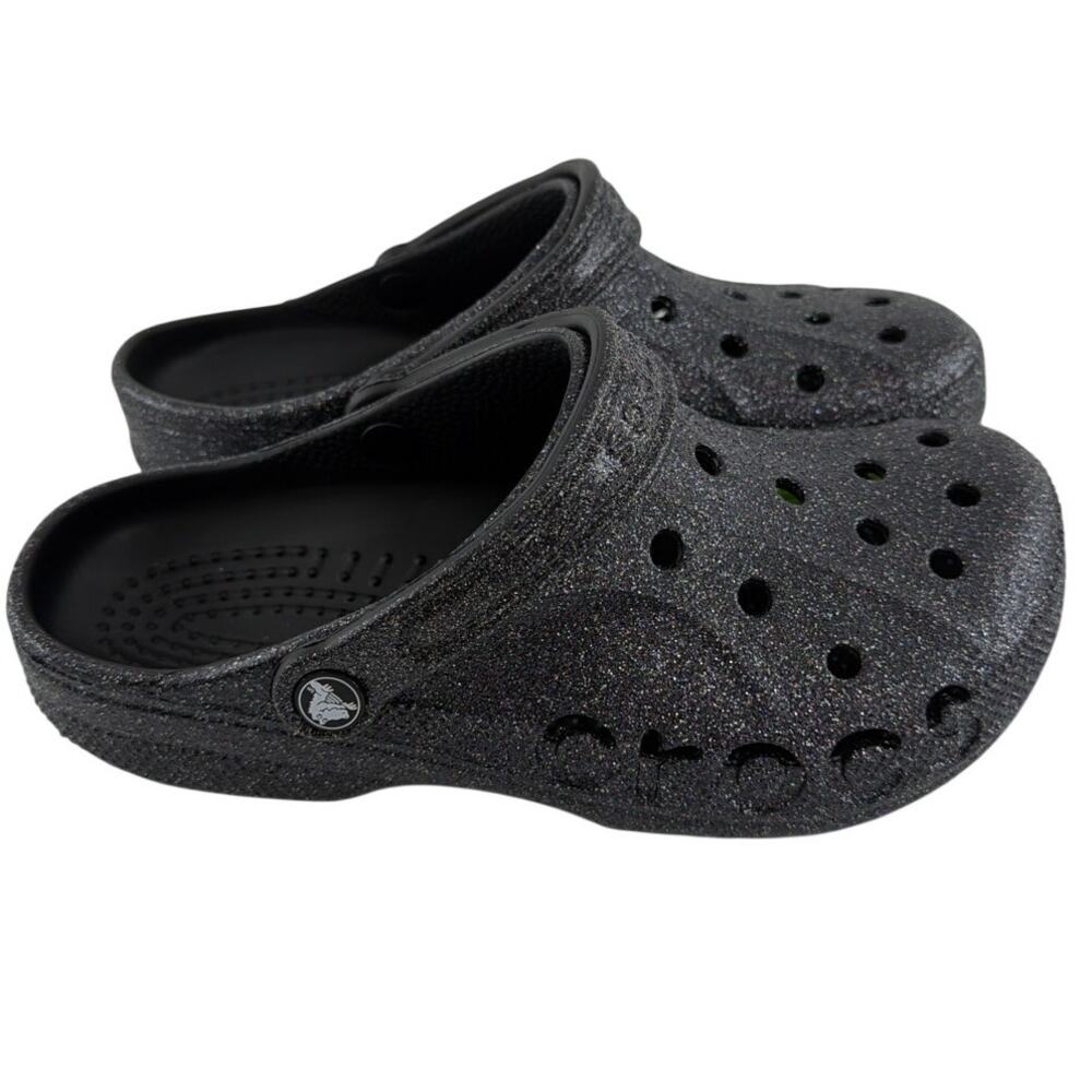 Crocs Unisex Black Baya Glitter Clogs Size M's 7 W's 9 - Picture 5 of 12